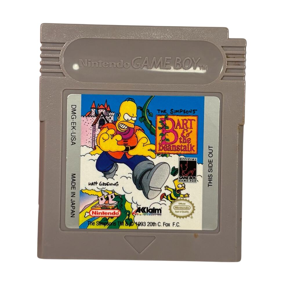 Nintendo GameBoy The Simpons Bart Beanstalk Vintage Video Game Cartridge TESTED